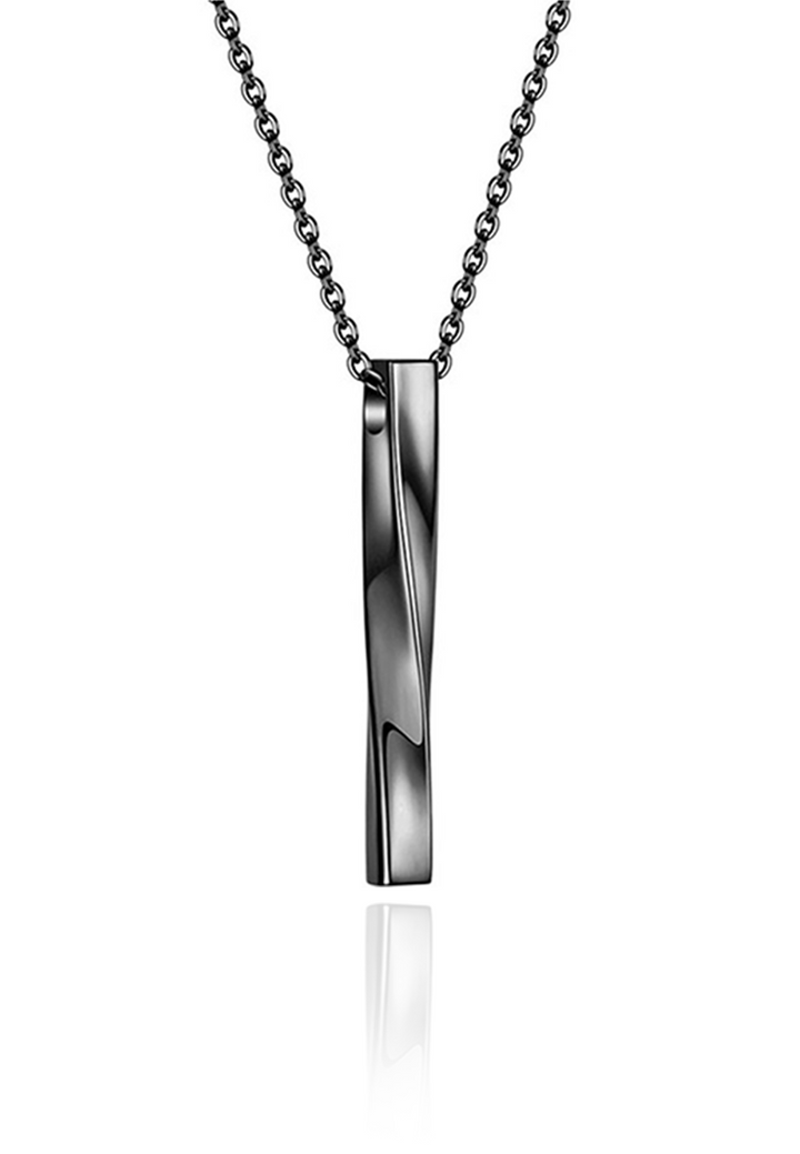 Celovis Jewellery - Angus Vertical Twisted Bar Pendant Necklace