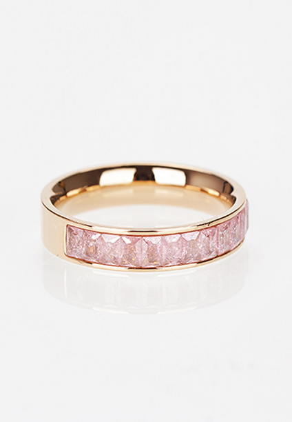 Georgia Princess-Cut Crystal Cryolite Inset Ring in Rose Gold