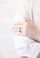 Jules with Square Tile Encrusted Rose Gold Ring