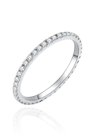Guinevere Eternal Cubic Zirconia Full Band Ring in Silver