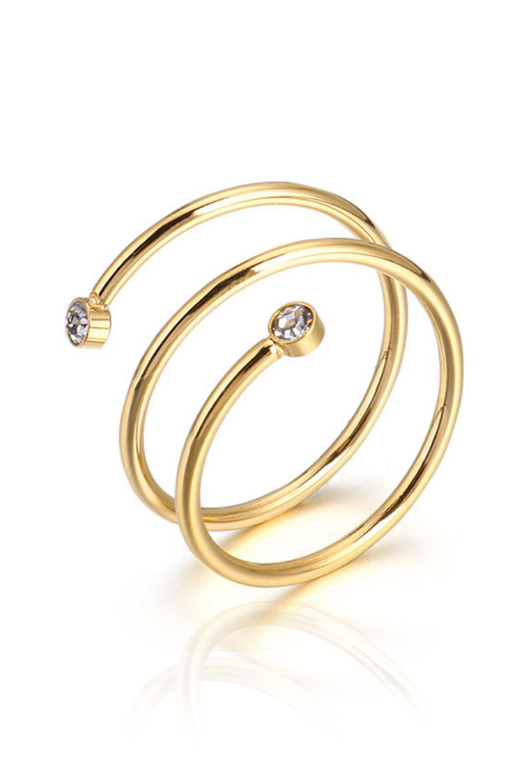 Hebe Spiral Wire Adjustable Ring In Gold Celovis Jewellery