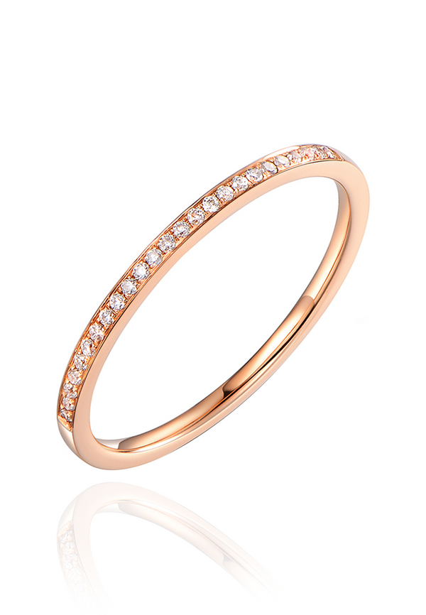 Lorna Cubic Zirconia Single Band Ring in Rose Gold