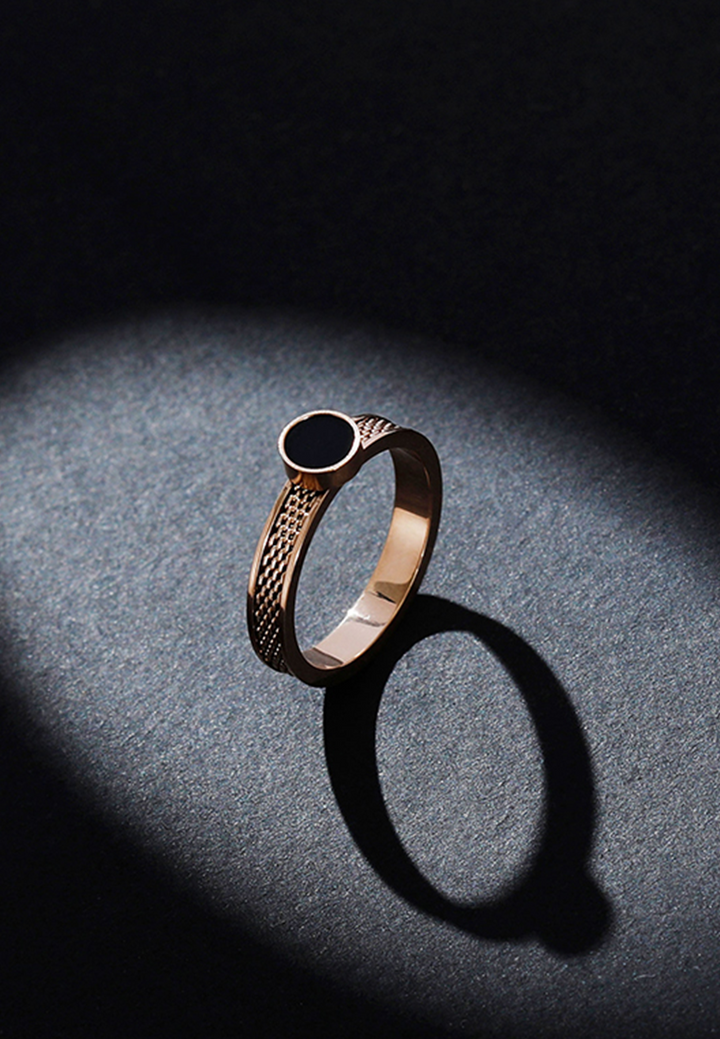 Cadence Chain Mesh Ring in Rose Gold