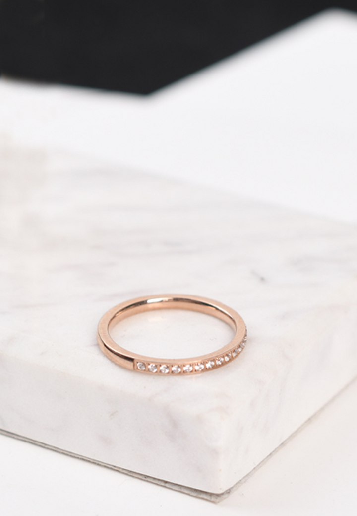 Lorna Cubic Zirconia Single Band Ring in Rose Gold
