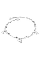 Marry Ring Trinket and Love Heart Tag Charm on Multi Layer Chain Bracelet