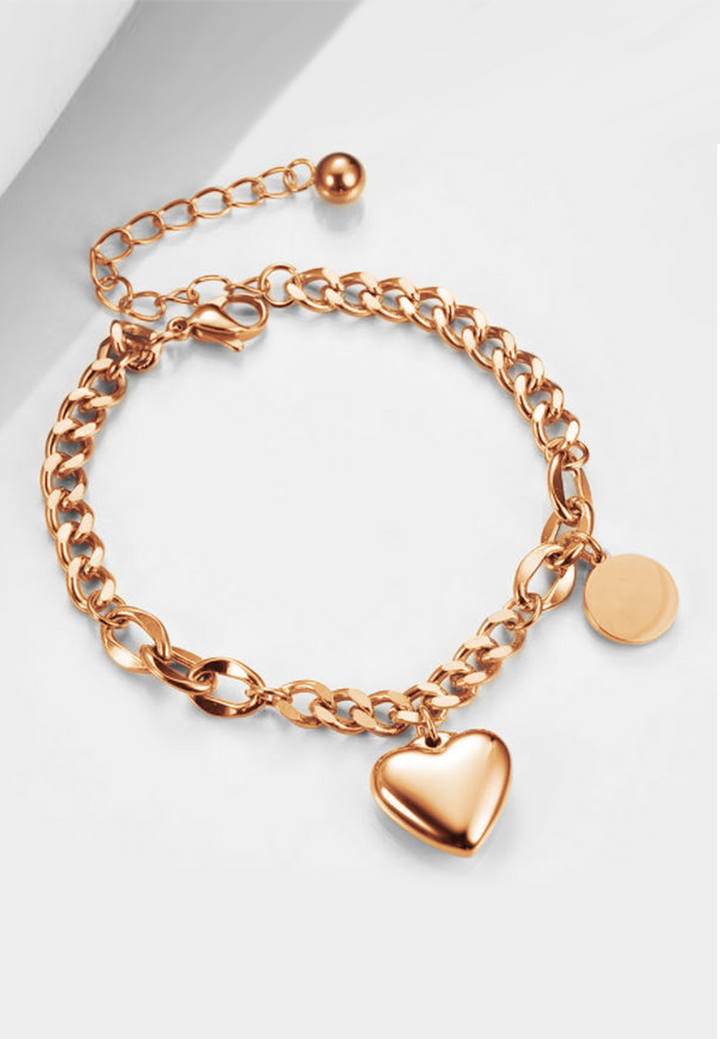 Desiree Heart Bijoux Pendant with Round Tag Bracelet