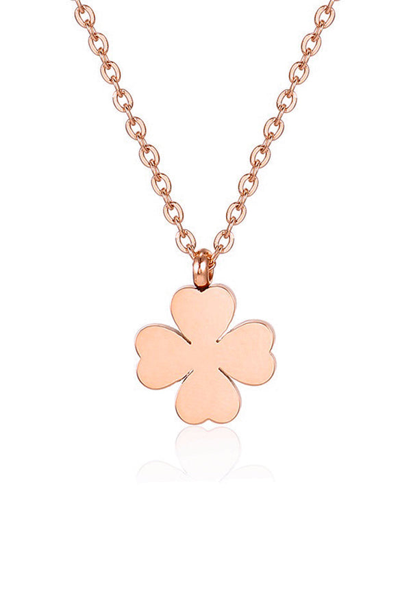 Adele Reversible Two Side Four Leaf Clover Pendant Necklace