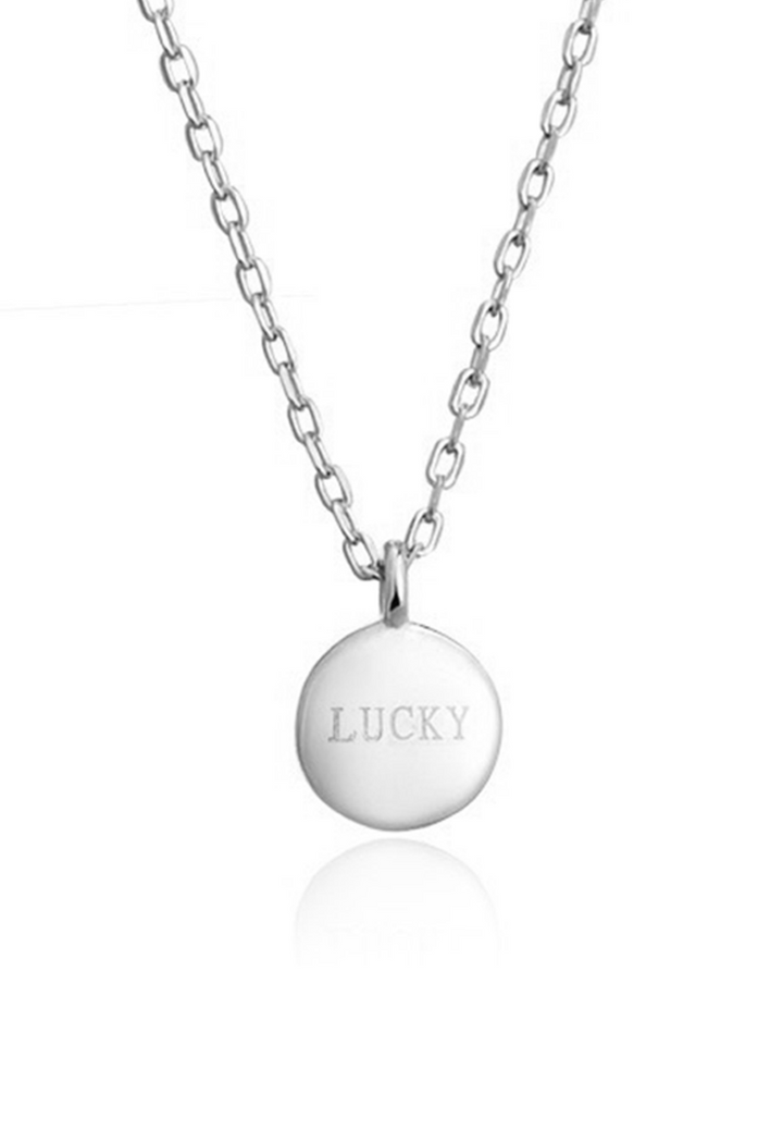 Lucky Round Charm Dainty Necklace