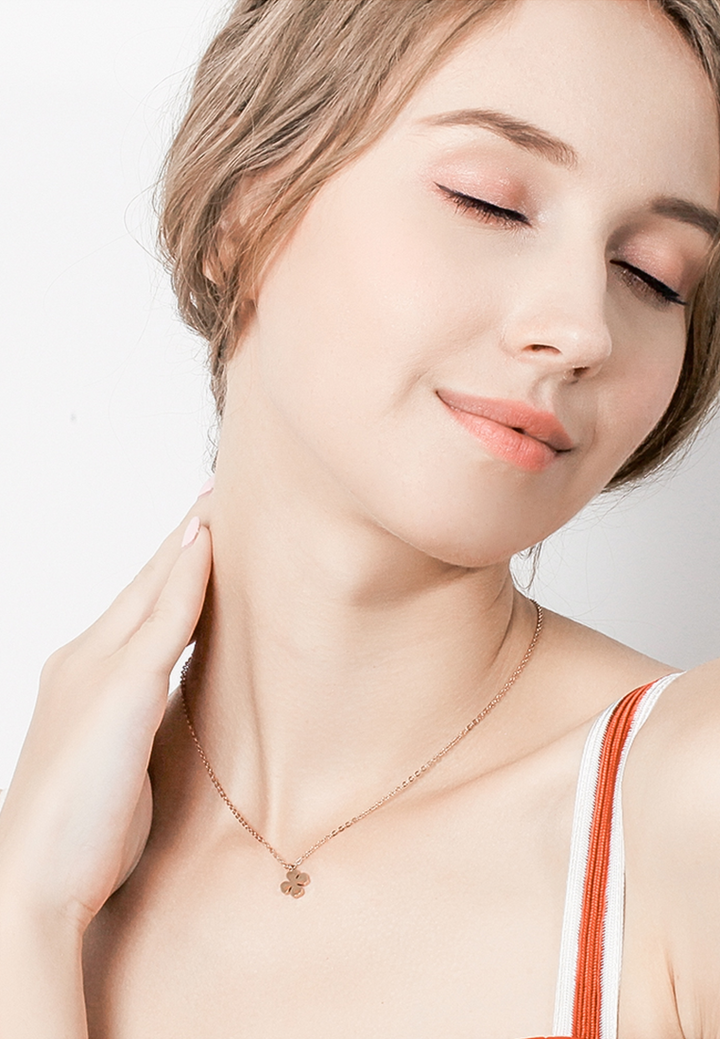 Destiny Dainty Four Leaf Clover Necklace Celovis Jewellery