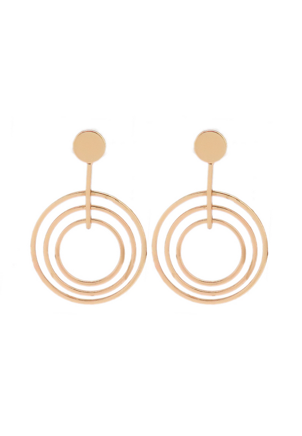 Helia Spiral Hoop Drop Earrings in Rose Gold