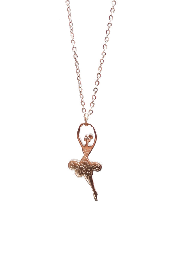 Giselle Ballerina in Rose Gold Pendant Necklace