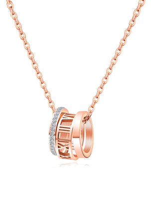 Faith Tri-Rings Roman Numeral Classic Necklace  - Celovis Jewelry