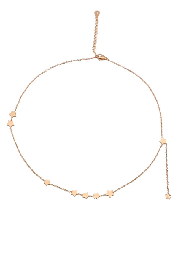 Celovis Jewellery - Galaxy Stars Drop Charms in Rose Gold Pendant Chain Necklace