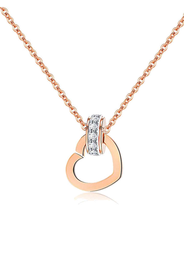 Jiwinci Heart Interlocking with Dias Necklace - Celovis Jewelry