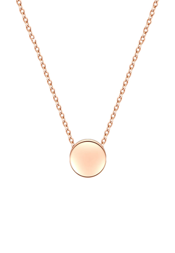 Lynx Regal Round Cat's Eye Stud Pendant in Rose Gold Chain Necklace