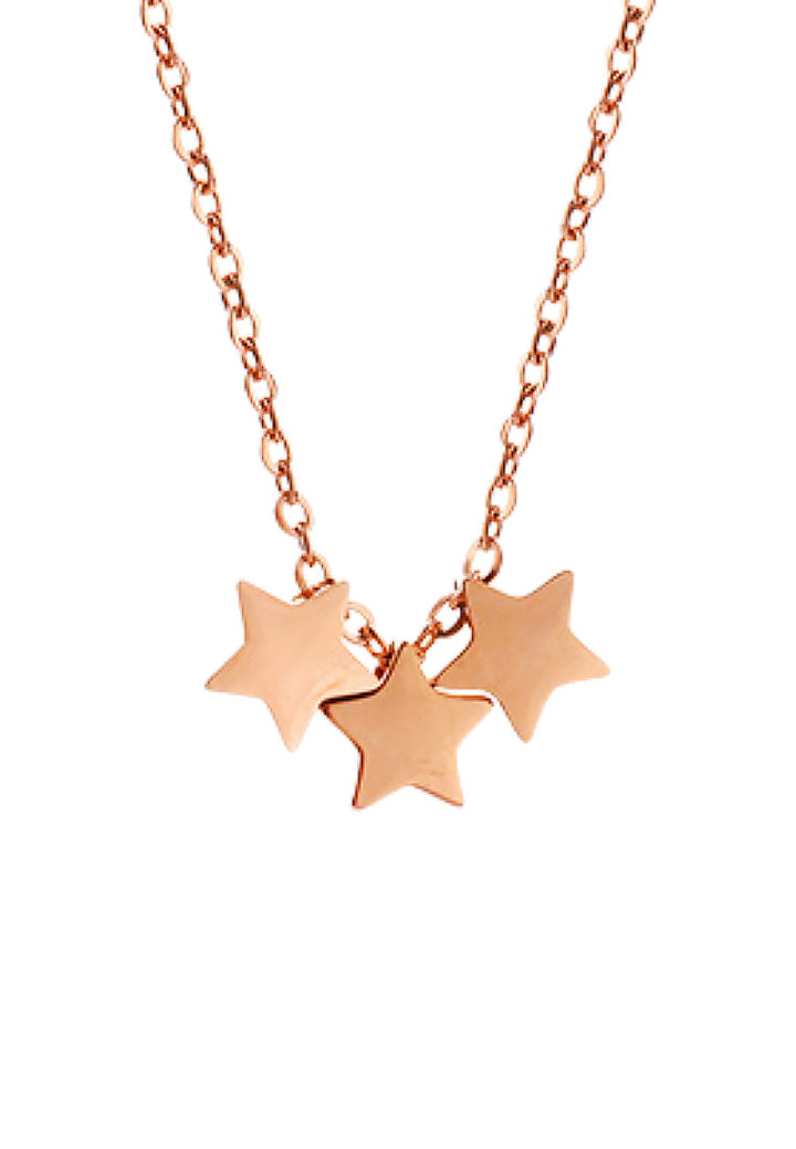 Orion Trinity Stars Pendant in Rose Gold Chain Necklace