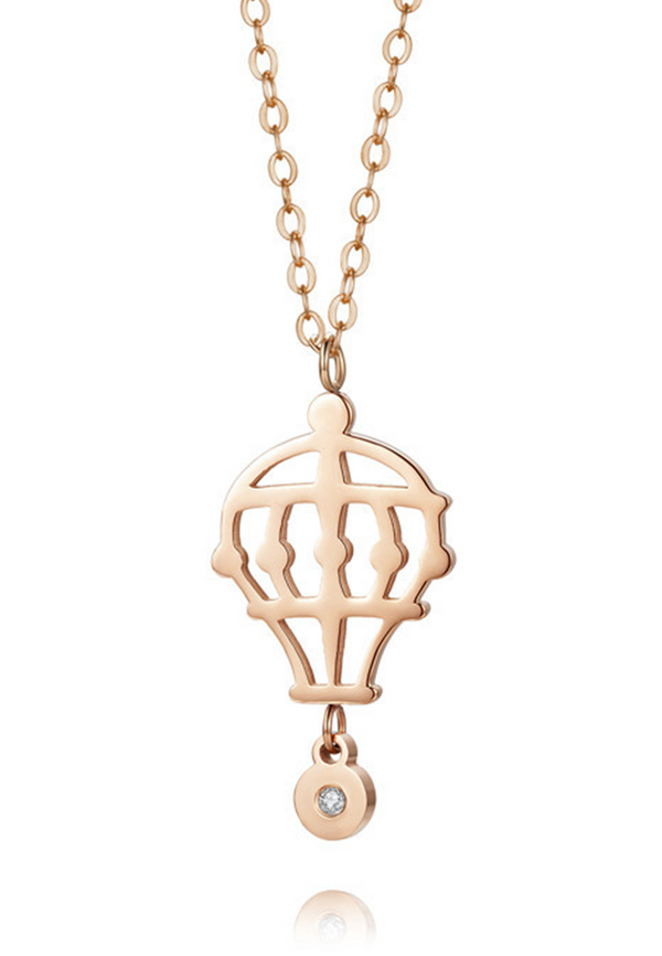 Celovis Jewellery - Freedom Hot Air Balloon with 0.005 Ct Diamond Rose Gold Necklace