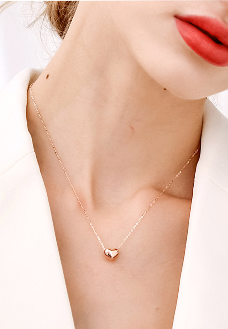 Celovis Jewellery Amora Simple Love Rose Gold Necklace